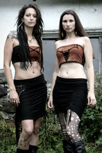 Load image into Gallery viewer, Gathered Front Ruched Pointed Black Pixie Skirt