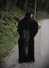 Load image into Gallery viewer, Elemental Elegy – Black Cotton Ritual Robe with Sacred Symbols