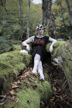 Load image into Gallery viewer, Dark Romance One Sleeve Dress – Anatomical Heart Botanical Print