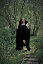Load image into Gallery viewer, Black Hooded Long Cloak