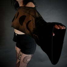 Load image into Gallery viewer, Moon Phase Long Sleeved Cropped Dolman Shirt