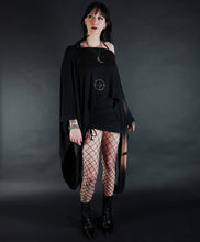 Load image into Gallery viewer, Extra Long Kimono Sleeve Moon Phase Top