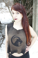 Load image into Gallery viewer, Triskele* Goth Witch Cropped Loose Tank - Wings of Sin