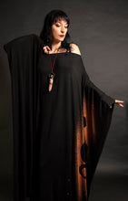 Load image into Gallery viewer, Moon Phase Long Black Kaftan Over Size Dress