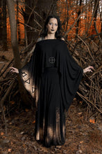 Load image into Gallery viewer, Long Black Galaxy Print Maxi High Waist Floor Length Skirt - Wings of Sin