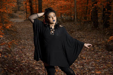 Load image into Gallery viewer, Black Wide Sleeve Tunic Shirt