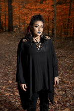 Load image into Gallery viewer, Black Wide Sleeve Tunic Shirt