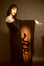 Load image into Gallery viewer, Serpent Long Black Kaftan Over Size Dress