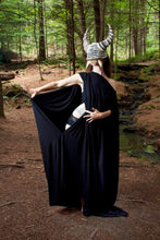 Load image into Gallery viewer, Long Black Kaftan Dress Long Sleeve Off the Shoulder Maxi Over Size Large Dress - Wings of Sin