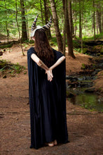 Load image into Gallery viewer, Long Black Kaftan Dress Long Sleeve Off the Shoulder Maxi Over Size Large Dress - Wings of Sin