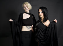 Load image into Gallery viewer, Super Soft Long Flowing Black Shrug Jacket - Wings of Sin
