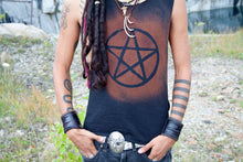 Load image into Gallery viewer, Post Apocalyptic Destroyed Pentagram Pentacle Shirt Tank - Wings of Sin