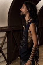 Load image into Gallery viewer, Vegvisir Viking Compass Sleeveless Black T-Shirt - Wings of Sin