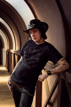 Load image into Gallery viewer, Vegvisir Viking Compass Printed Black T-Shirt - Wings of Sin