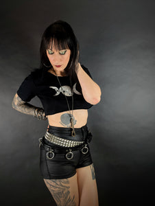 Triple Moon Cropped T Shirt
