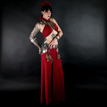 Load image into Gallery viewer, Red Warrior Long Slit Skirt
