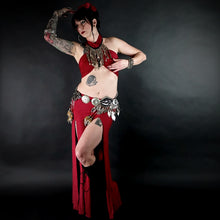Load image into Gallery viewer, Red Warrior Long Slit Skirt
