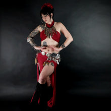 Load image into Gallery viewer, Red Warrior Long Slit Skirt
