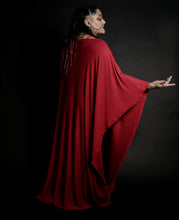 Load image into Gallery viewer, Long Red Kaftan Dress Long Sleeve Off the Shoulder Maxi Over Size Large Dress
