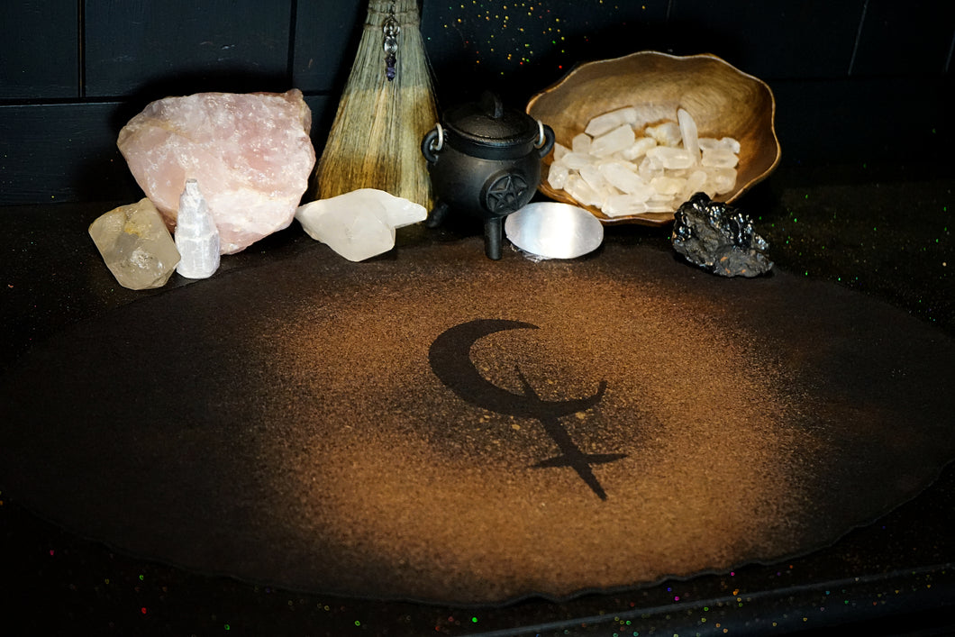 Black Moon Lilith Altar Cloth or Table Runner