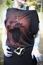 Load image into Gallery viewer, Dark Romance One Sleeve Dress – Anatomical Heart Botanical Print
