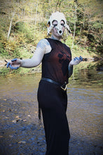 Load image into Gallery viewer, Dark Romance One Sleeve Dress – Anatomical Heart Botanical Print
