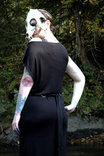 Load image into Gallery viewer, Dark Romance One Sleeve Dress – Anatomical Heart Botanical Print
