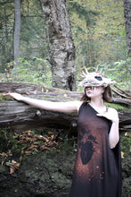 Load image into Gallery viewer, One-Sleeve Gothic Kaftan – Anatomical Heart &amp; Floral Print
