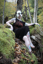 Load image into Gallery viewer, Dark Romance One Sleeve Dress – Anatomical Heart Botanical Print
