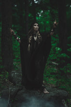 Load image into Gallery viewer, Black Hooded Long Cloak
