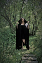 Load image into Gallery viewer, Black Hooded Long Cloak

