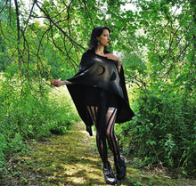 Load image into Gallery viewer, Moon Phases Robe Jacket Ritual Witch Black Outerwear - Wings of Sin 
