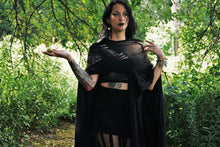 Load image into Gallery viewer, Moon Phases Robe Jacket Ritual Witch Black Outerwear - Wings of Sin 

