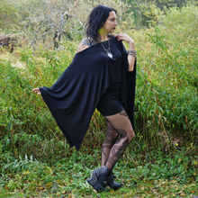 Load image into Gallery viewer, Black Batwing Edgy Poncho Capelet - Wings of Sin 
