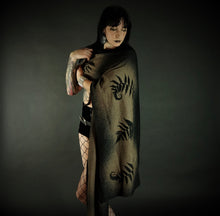 Load image into Gallery viewer, Extra Long Fern Black Scarf Shawl
