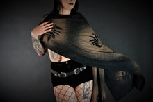 Load image into Gallery viewer, Extra Long Fern Black Scarf Shawl
