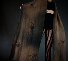 Load image into Gallery viewer, Extra Long Spiders Black Scarf Shawl
