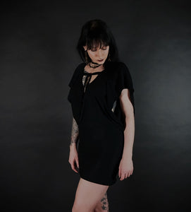 Black Wide Sleeve Tunic Dress