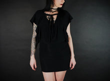 Load image into Gallery viewer, Black Wide Sleeve Tunic Dress
