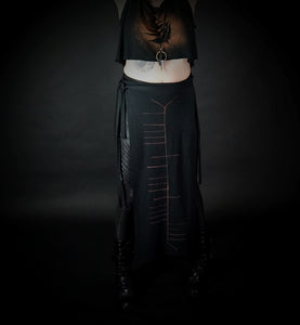 Scathach Ogham Stained Panel Skirt Loincloth