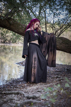 Load image into Gallery viewer, Extra Long Eclipse of Moths Black Scarf Shawl - Wings of Sin 
