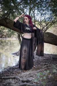 Extra Long Eclipse of Moths Black Scarf Shawl - Wings of Sin 