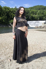 Load image into Gallery viewer, Long Black Maxi Deer Skull* Stained Skirt Post Apocalyptic - Wings of Sin 
