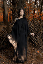 Load image into Gallery viewer, Four Elements Print Black Batwing Edgy Poncho Capelet - Wings of Sin 
