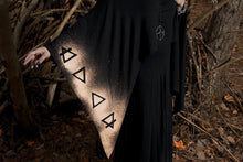 Load image into Gallery viewer, Four Elements Print Black Batwing Edgy Poncho Capelet - Wings of Sin 
