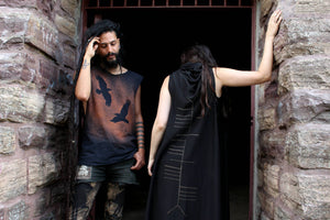Huginn Muninn Oden Raven Crow Post Apocalyptic T-Shirt Tank Top - Wings of Sin 