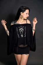 Load image into Gallery viewer, Large Bell Sleeve Witch Drape Shirt - Wings of Sin 
