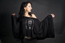 Load image into Gallery viewer, Large Bell Sleeve Witch Drape Shirt - Wings of Sin 
