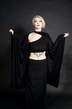 Load image into Gallery viewer, Super Soft Long Flowing Black Shrug Jacket - Wings of Sin 
