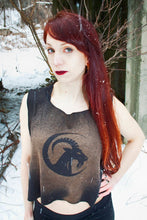 Load image into Gallery viewer, Goat Crescent Moon Beast* Silhouette Cropped Loose Tank - Wings of Sin 
